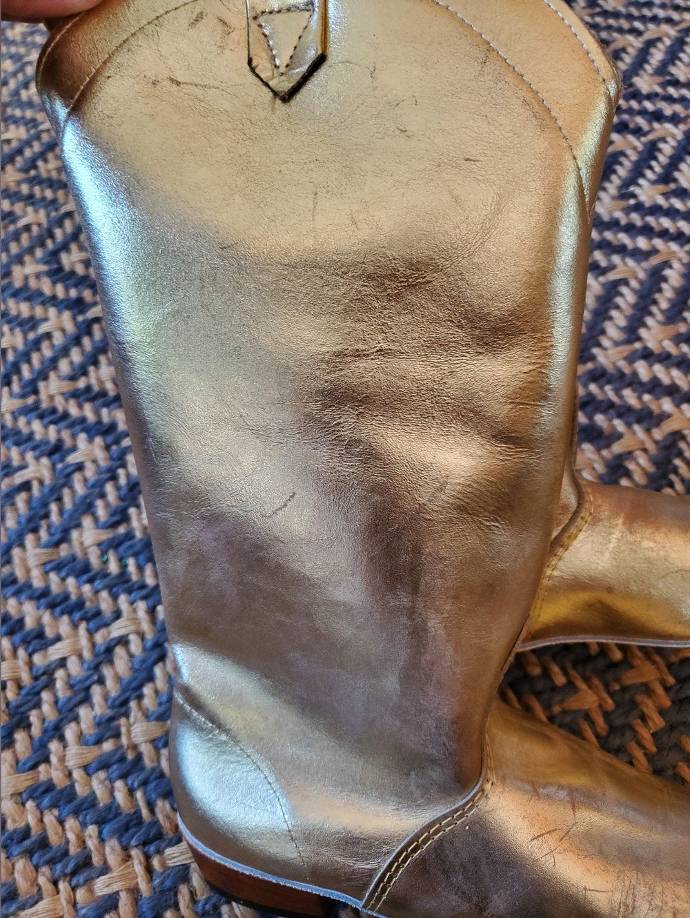 Metallic Gold Western Cowgirl Boots - Picture 6 of 7